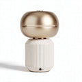 Table lamp with metallic top and textured ceramic base 15 x 15 x 25cm