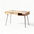 Wooden desk with metal legs and storage drawer 120 x 60 x 75cm