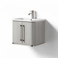 Wall-mounted bathroom vanity cabinet with sink in gray finish 50 x 40 x 30cm
