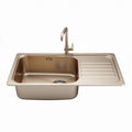 Brushed nickel kitchen sink with detachable faucet 80 x 50 x 20cm