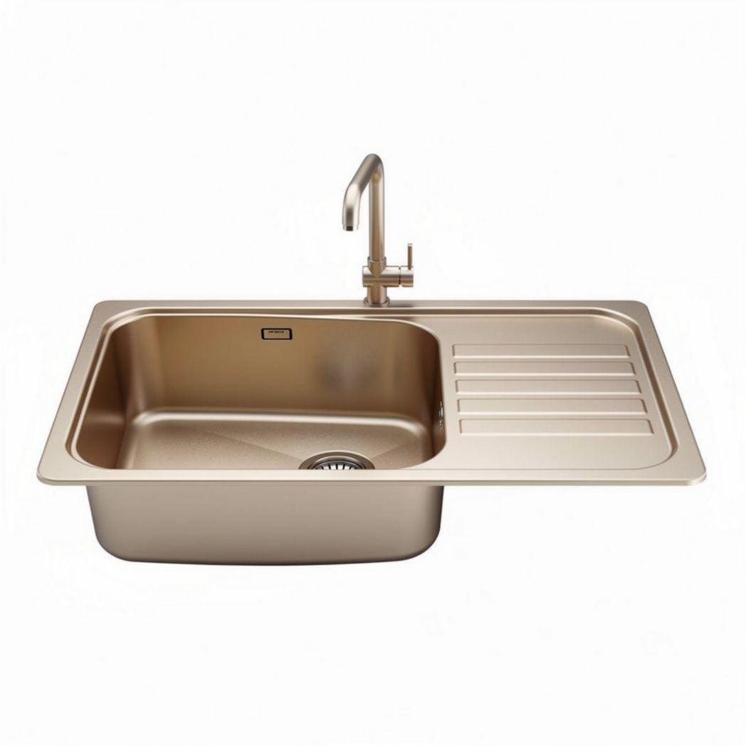 Brushed nickel kitchen sink with detachable faucet 80 x 50 x 20cm