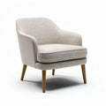 Fabric accent chair in light beige with wooden legs 70 x 75 x 80cm