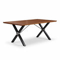 Wooden dining table with black metal legs 180 x 90 x 75cm